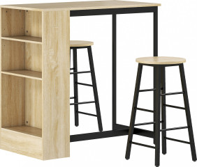 Barový stůl se 2 barovými židlemi | dub