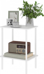 Dvoupatrový konferenční stolek s odkládacím prostorem | bílý č.1