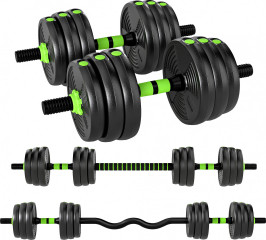 Činky 3v1 20 kg | černé + zelené č.1