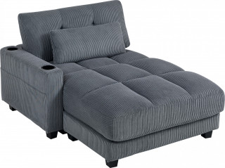 2místná rozkládací pohovka, 114 x 147 cm | tmavě šedá č.1