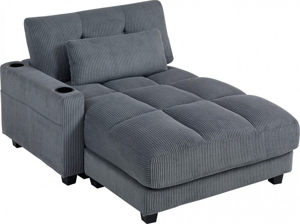 2místná rozkládací pohovka, 114 x 147 cm | tmavě šedá