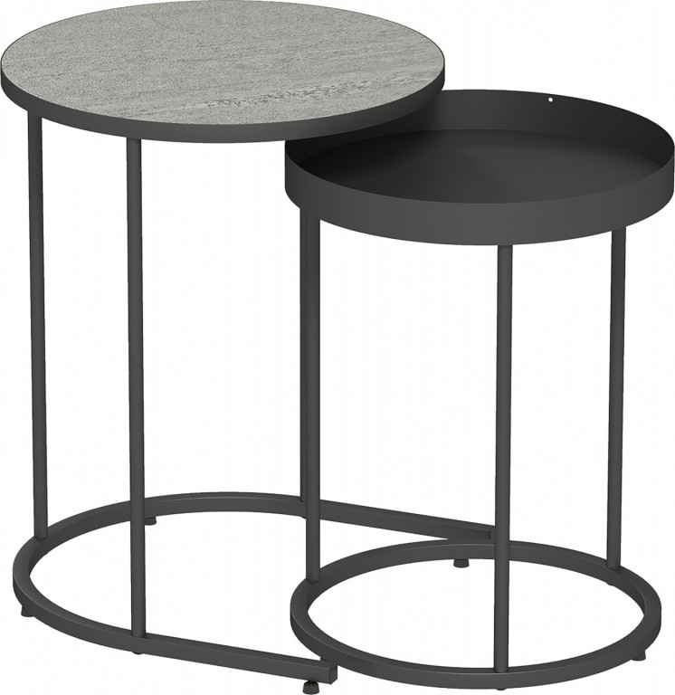 2 kulaté konferenční stolky | šedé