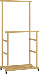Pojízdný bambusový věšák na oděvy | přírodní č.1