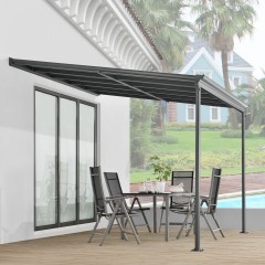 Záhradná hliníková pergola s polykarbonátom 3 x 3 m | šedá