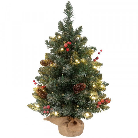 Umělý vánoční stromeček 60 cm s LED osvětlením | zeleno-bílý č.3