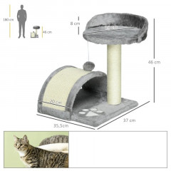 Škrabadlo s míčky pro kočky 35,5 x 37 x 46 cm | šedé č.3