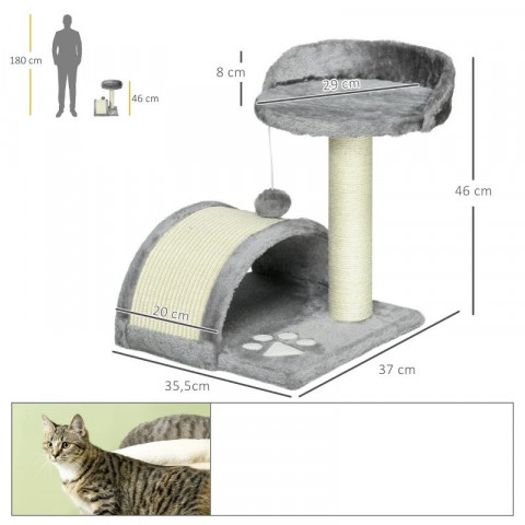 Škrabadlo s míčky pro kočky 35,5 x 37 x 46 cm | šedé č.3