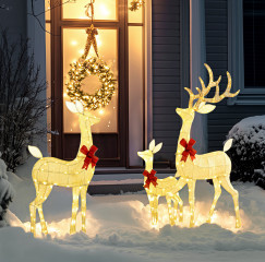 Sada 3 LED sobů s 283 teplými bílými světly | stříbrná č.1