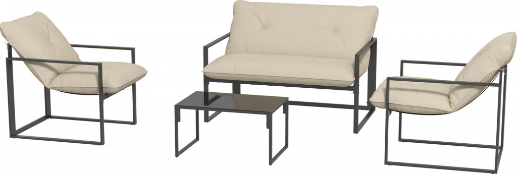 Set zahradního nábytku pro 4 osoby | šedý