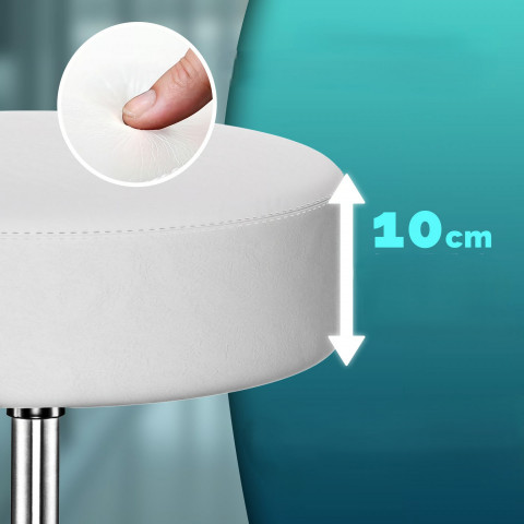 Pojízdná stolička s kolečky otočná o 360° | bílá č.6