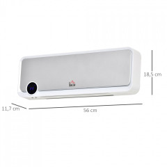 Ventilátorové topidlo pro montáž na stěnu | bílé + stříbrné č.2