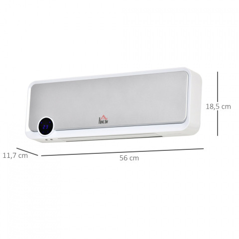 Ventilátorové topidlo pro montáž na stěnu | bílé + stříbrné č.2