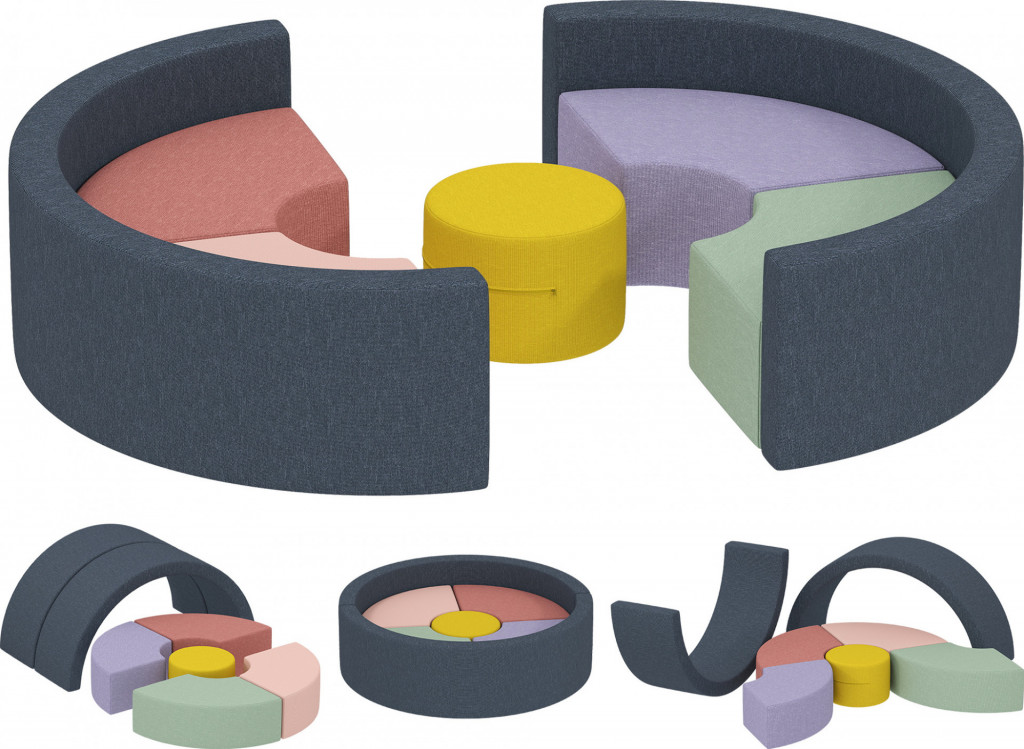 Pěnové stavební bloky, 7 kusů | vícebarevné