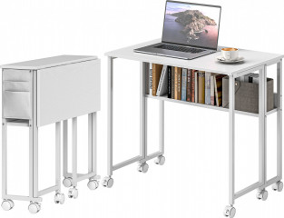 Skládací psací stůl s výklopnou deskou 80 x 50 x 75 cm | bílý č.1