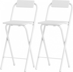 2 skládací barové židle, 87 cm | bílé č.1
