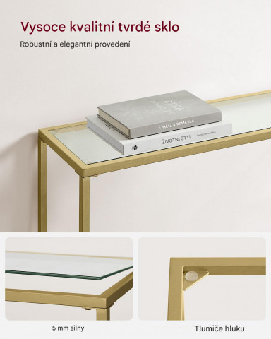 Konzolový stolek 20 x 100 x 80 cm | světle zlatý č.3