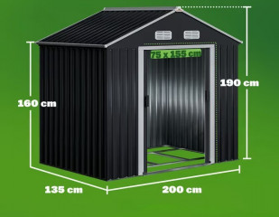 Zahradní domek 196x132x188cm | antracit č.2