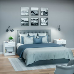 Noční stolek Hamburg sada 2 kusů 50x40x35cm | bílý č.3