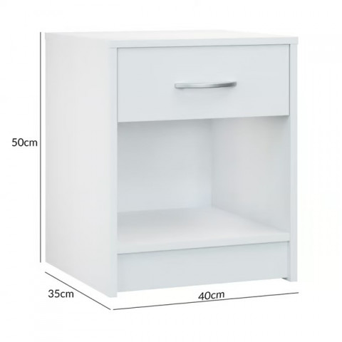 Noční stolek Hamburg sada 2 kusů 50x40x35cm | bílý č.5