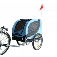 Prívesný vozík za bicykel pre psa | modro-čierny