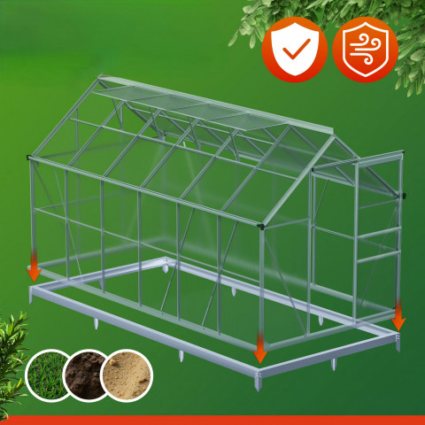 Ocelový základ pro skleník 380x190x12cm | pozinkovaný č.4