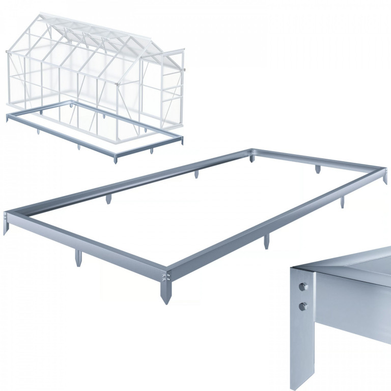 Ocelový základ pro skleník 380x190x12cm | pozinkovaný