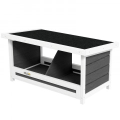 Budka z jedlového dřeva, 66x37x34 cm | šedá + bílá + černá č.3