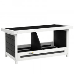 Budka z jedlového dřeva, 66x37x34 cm | šedá + bílá + černá č.2