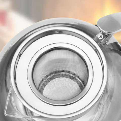 Konvice na čaj z nerezové oceli a skla 1,2L č.7