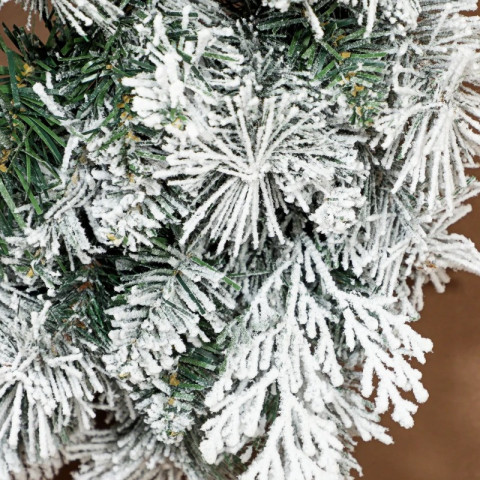 Jedlový vánoční věnec s LED světýlky | zelený + bílý č.5