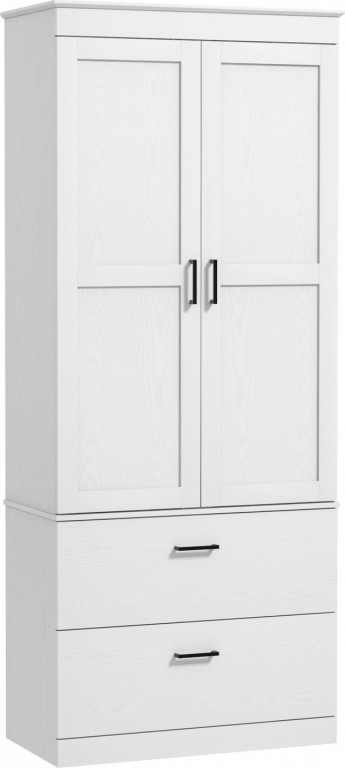 Vysoká skříňka 75 x 39 x 178 cm | krémově bílá