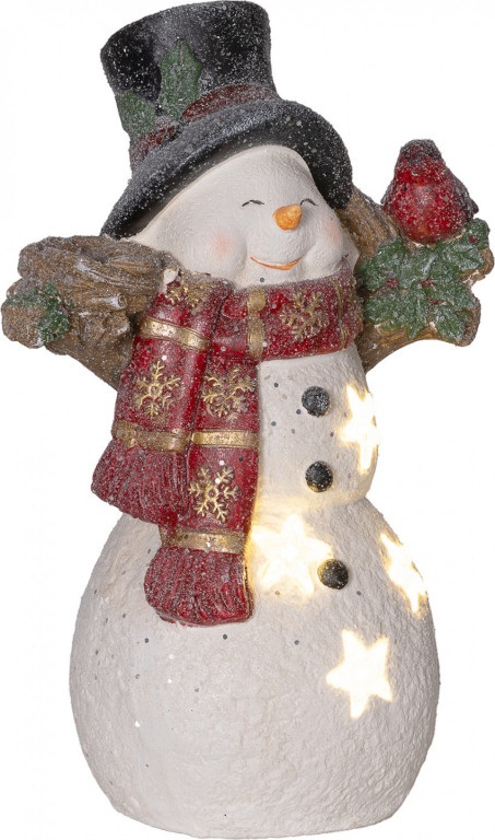 Vánoční dekorační sněhulák 38 cm | pestrobarevný
