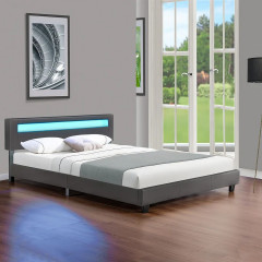 Čalúnená posteľ Paris s LED osvetlením 180 x 200 cm | tmavo šedá Čalúnená posteľ Paris s LED osvetlením 180 x 200 cm | tmavo šedá