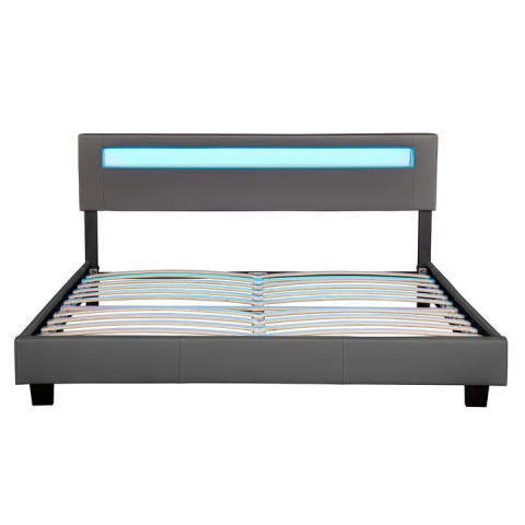 Čalúnená posteľ Paris s LED osvetlením 180 x 200 cm | tmavo šedá č.9
