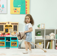 Dětský houpací koník se zvukem, kolečky a tyčí č.1