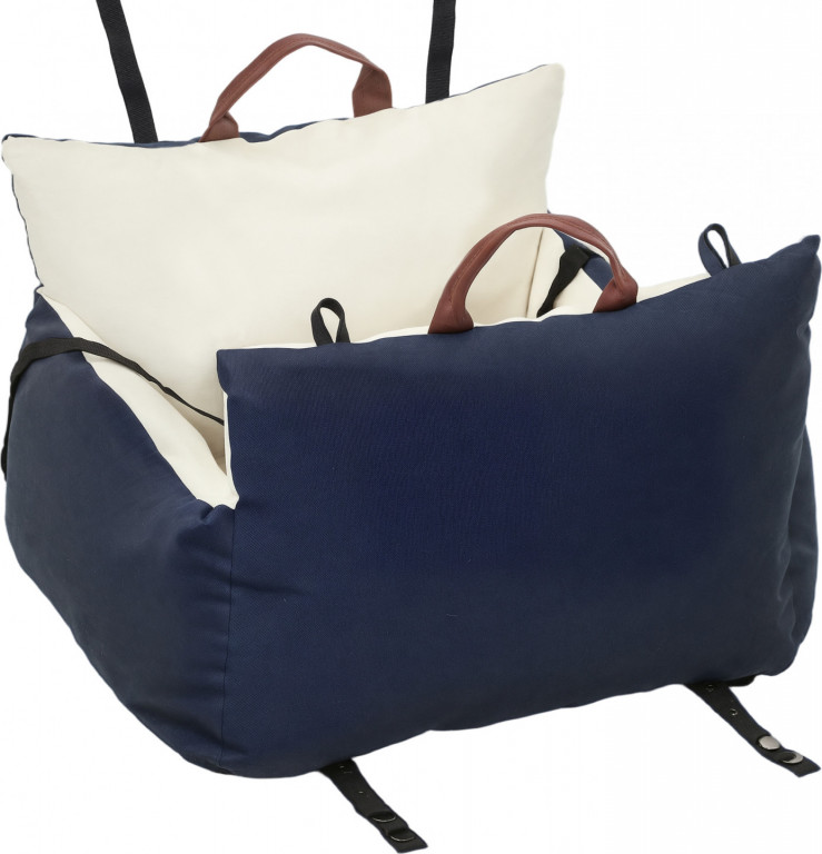 Autosedačka pro psy | modro-béžová