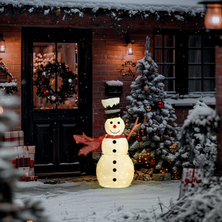 Vánoční dekorace sněhulák s 78 LED světýlky