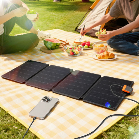 Přenosný solární panel 36 W – skládací, vodotěsný, rychlé nabíjení č.3
