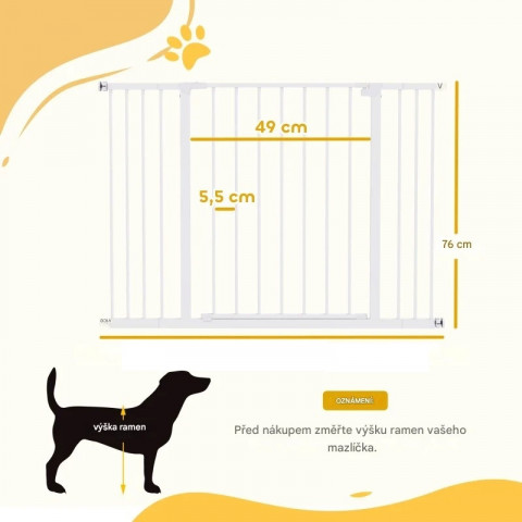 Bezpečnostná zábrana na dvere 72-107 x 76 cm | biela č.3