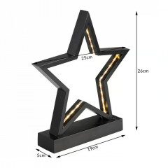 LED dřevěná hvězda | černá č.3