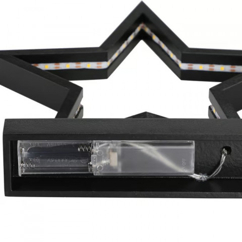 LED dřevěná hvězda | černá č.6