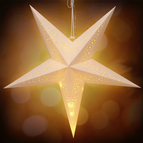 LED papírová hvězda Ø60cm | krémová č.4
