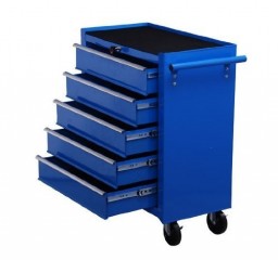 Dielenský vozík na náradie s 5 zásuvkami | modrý č.1