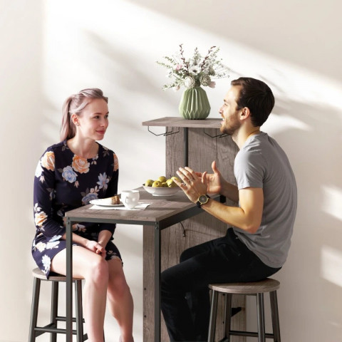 Vysoký barový stůl se 2 židlemi | šedý č.5