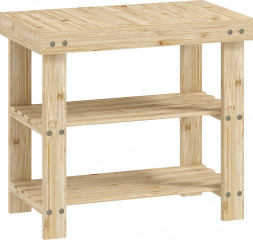 Bambusový botník se 2 policemi a sedákem, 50 x 28 x 45 cm | přírodní