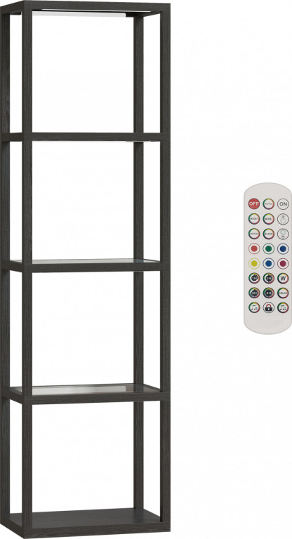 Stojací lampa se skleněnými policemi | černá
