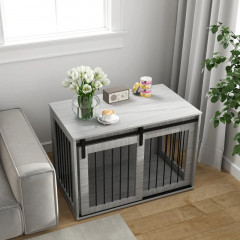 Klec pro psy s posuvnými dveřmi 98 x 58 x 61 cm | šedá