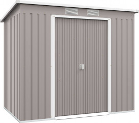 Kovový přístřešek na nářadí 213 x 130 x 172 cm | světle šedý č.1