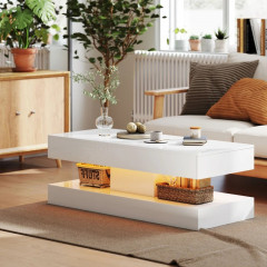 Konferenční stolek s 12barevným LED osvětlením, 120 x 50 x 42 cm | bílý č.1