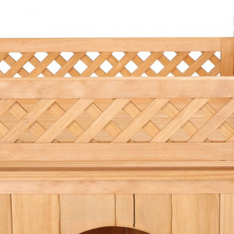 Drevená búda pre psa s balkónom a schodíkmi č.5